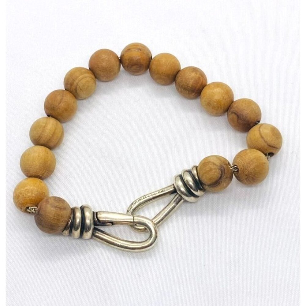SOLD! Tiffany & Co Paloma Picasso 925 Wood Ball Bracelet Rare - Picture 5 of 7